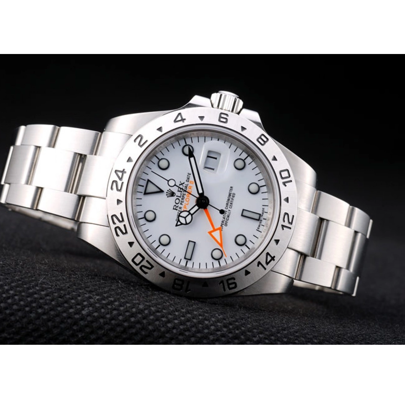 Aaa fake watches Steel Watch Bezel Stainless White Dial Explorer Rolex 0816